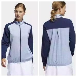 Adidas Jacket NWT Golf Essentials Windbreaker Full Zip Blue. Pockets Women Large